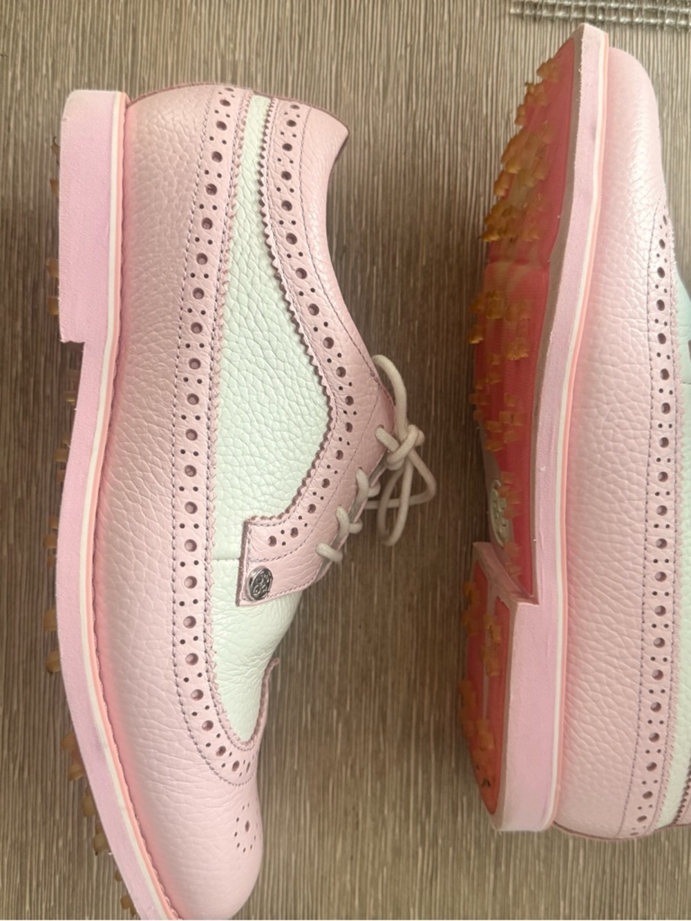 G/FORE Pink and White longwingtip Golf Flats - Picture 6 of 9
